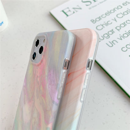Anymob iPhone Case Sky Blue Gradual Color Matte Marble Soft Silicone Back Cover-Mobile Phone Cases-PEROZ Accessories