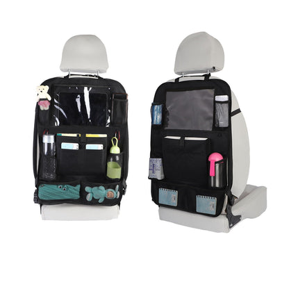 Anypack Car Back Seat Organizer 2pc with Touch Screen Tablet Holder Kick Mats with Pocket for Toys-Car Accessories-PEROZ Accessories