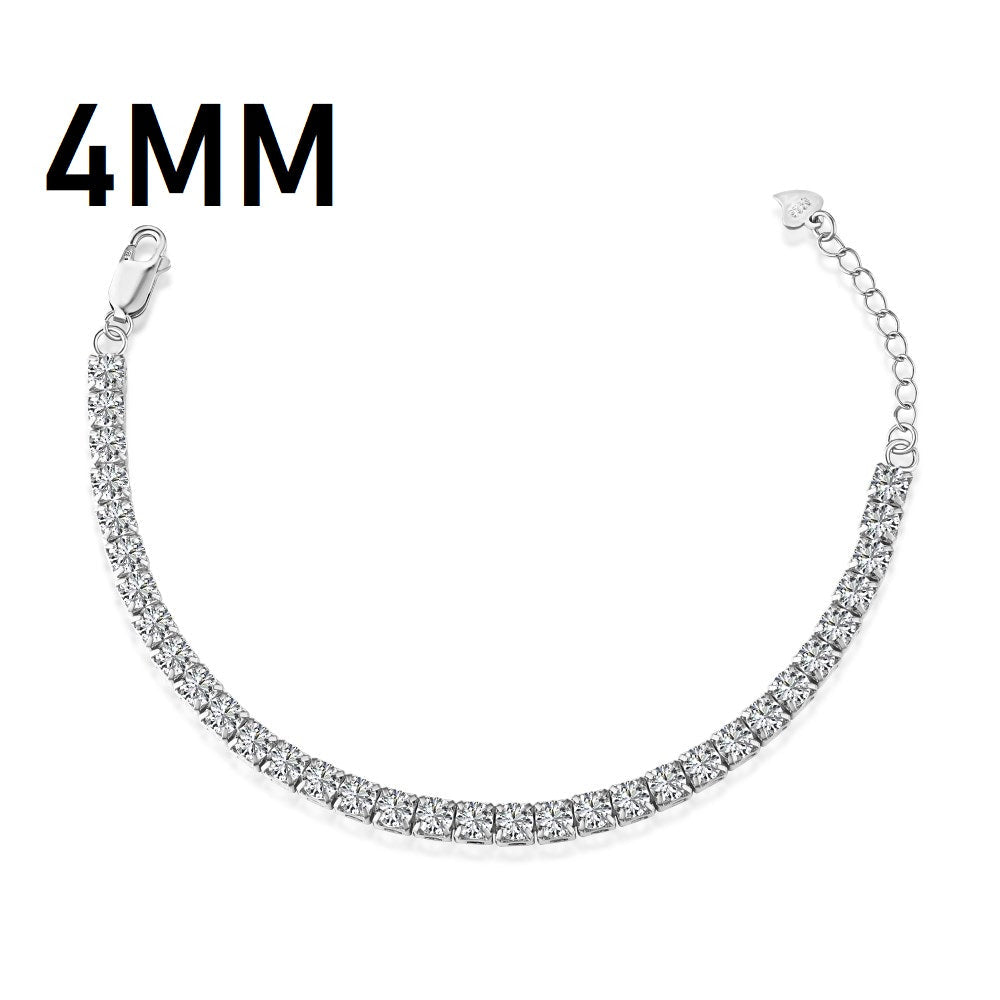 Anyco Bracelet Cubic Zircon Iced Out Bling Full Stones 925S Sterling Silver Women CZ Tennis Gold Bracelets-Bracelets-PEROZ Accessories