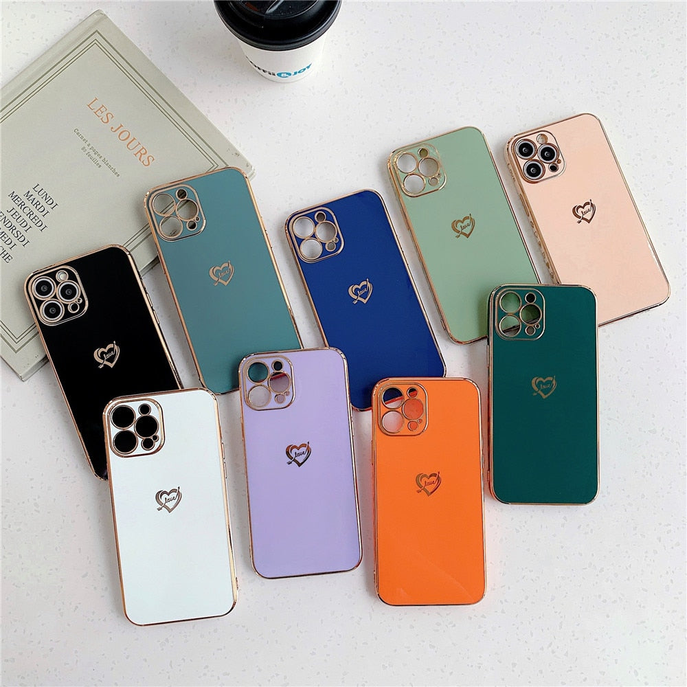Anymob iPhone Case White Camera Protection Love Heart Side Hearts Shockproof Soft Silicone Cover-Mobile Phone Cases-PEROZ Accessories