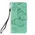 Anymob Huawei Phone Case Green Butterfly Design Flip Leather Wallet Phone Cover-PEROZ Accessories