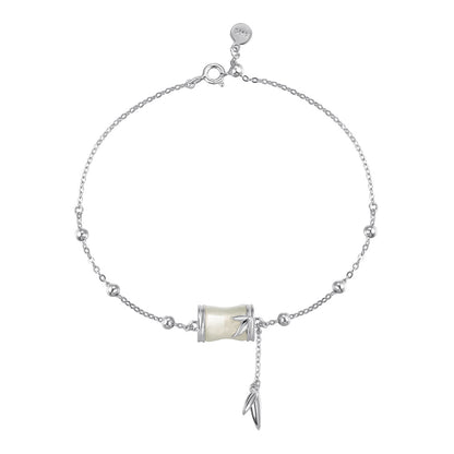 Anyco Bracelet S925 Silver Bamboo Joint Jade Bracelet Customize Sterling Silver Bracelets For Women Jewelry Necklaces Set-Bracelets-PEROZ Accessories