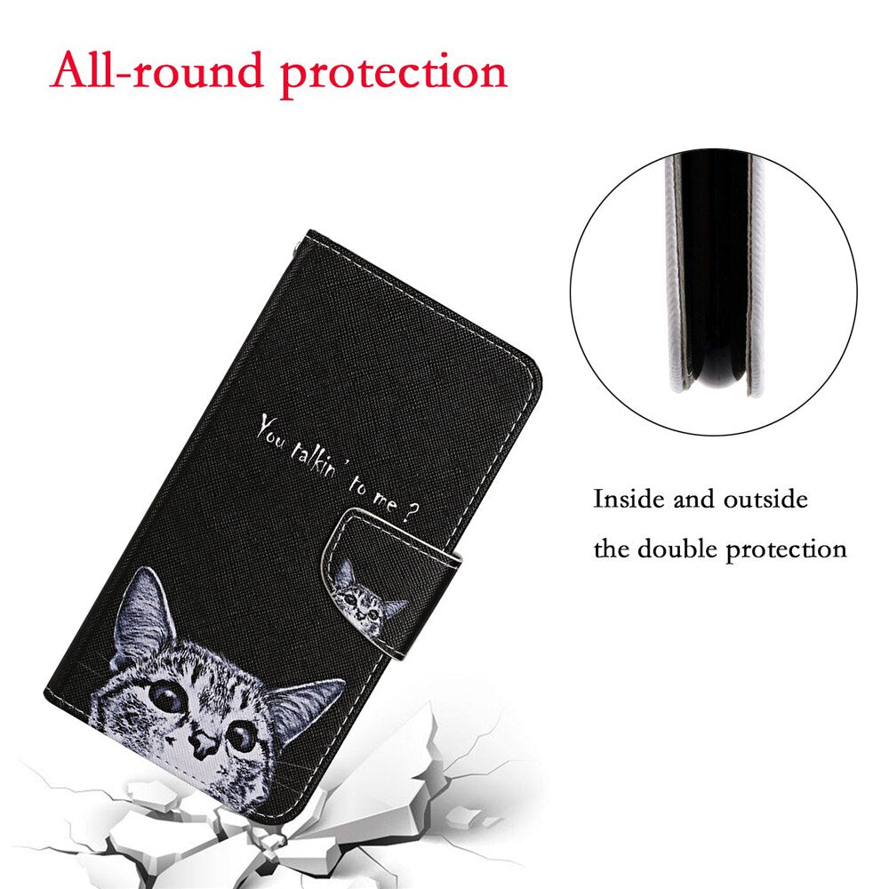 Anymob Samsung Pink Smiley Phone Cases Leather Flip Stand Cover-Mobile Phone Cases-PEROZ Accessories
