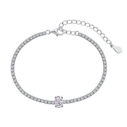 Anyco Bracelet Stackable Adjustable S925 Clear White Pendant Sterling Silver 18K Gold Plated Cuban Chain Bracelets Women-Bracelets-PEROZ Accessories