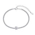 Anyco Bracelet Stackable Adjustable S925 Clear White Pendant Sterling Silver 18K Gold Plated Cuban Chain Bracelets Women-Bracelets-PEROZ Accessories