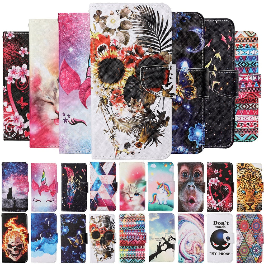 Anymob Samsung Candy Unicorn Pattern Phone Case Magnetic Flip Leather Wallet Painted Cover-Mobile Phone Cases-PEROZ Accessories