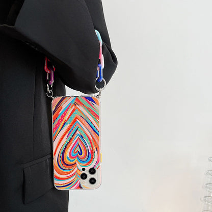 Anymob iPhone Case Rainbow Art Graffiti Love Heart Bracelet Colorful Chain Soft Silicone Case-Mobile Phone Cases-PEROZ Accessories