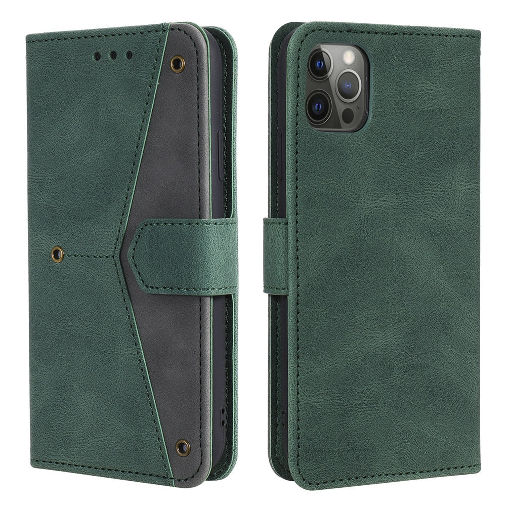 Anymob IPhone Blue Splicing Flip Leather Phone Cases Wallet Book Style Cover-Mobile Phone Cases-PEROZ Accessories