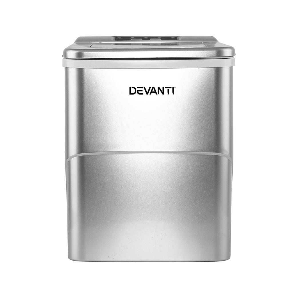 Devanti Portable Ice Cube Maker - Silver-Appliances &gt; Kitchen Appliances-PEROZ Accessories
