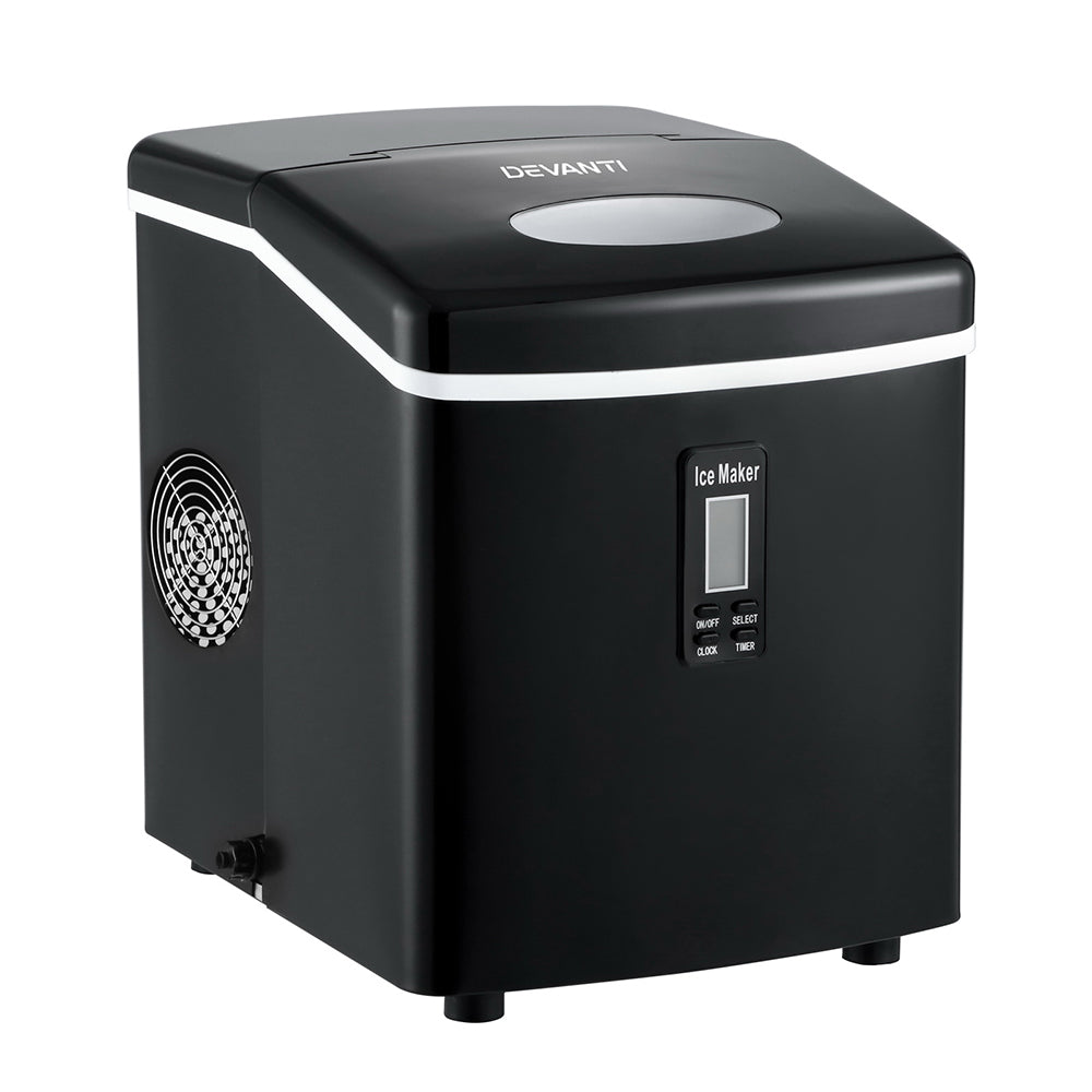 DEVANTI 3.2L Portable Ice Cube Maker Machine Benchtop Counter Black-Appliances &gt; Kitchen Appliances-PEROZ Accessories