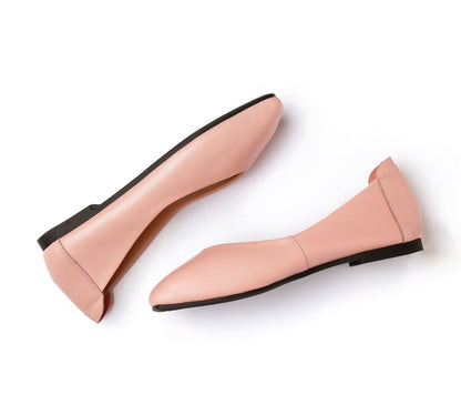 TARRAMARRA Square Toe Leather Ballet Flats Women Linda-Flats-PEROZ Accessories