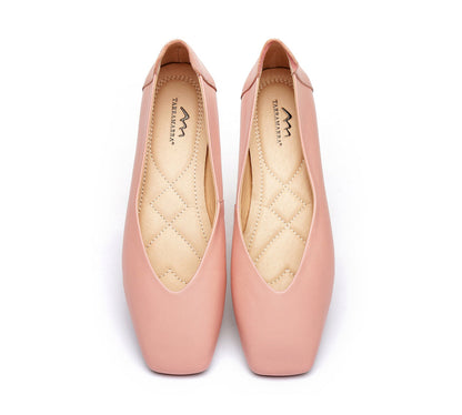 TARRAMARRA Square Toe Leather Ballet Flats Women Linda-Flats-PEROZ Accessories