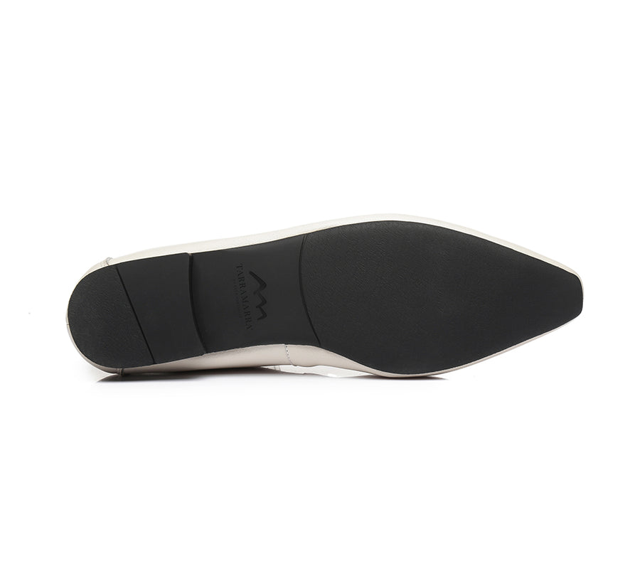 TARRAMARRA Pointed Toe Leather Ballet Flats Women Everly-Flats-PEROZ Accessories