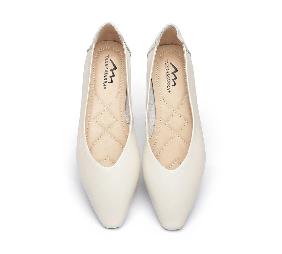 TARRAMARRA Pointed Toe Leather Ballet Flats Women Everly-Flats-PEROZ Accessories