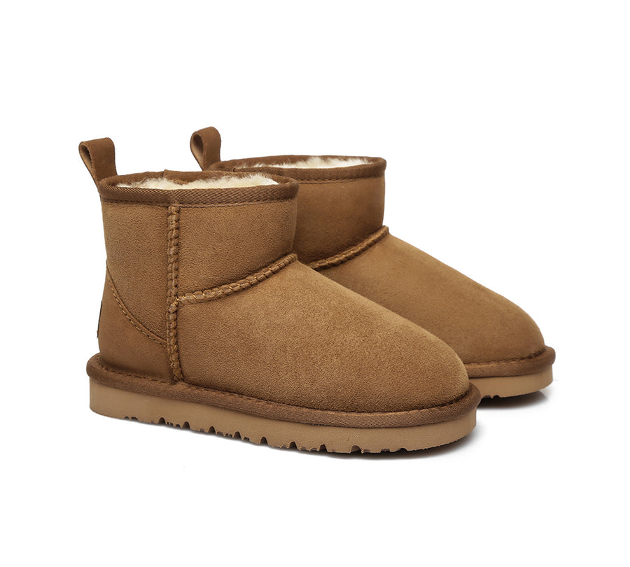 Australian Shepherd Sheepskin Kids Mini Classic UGG boots Water Resistant-Kid Boots-PEROZ Accessories