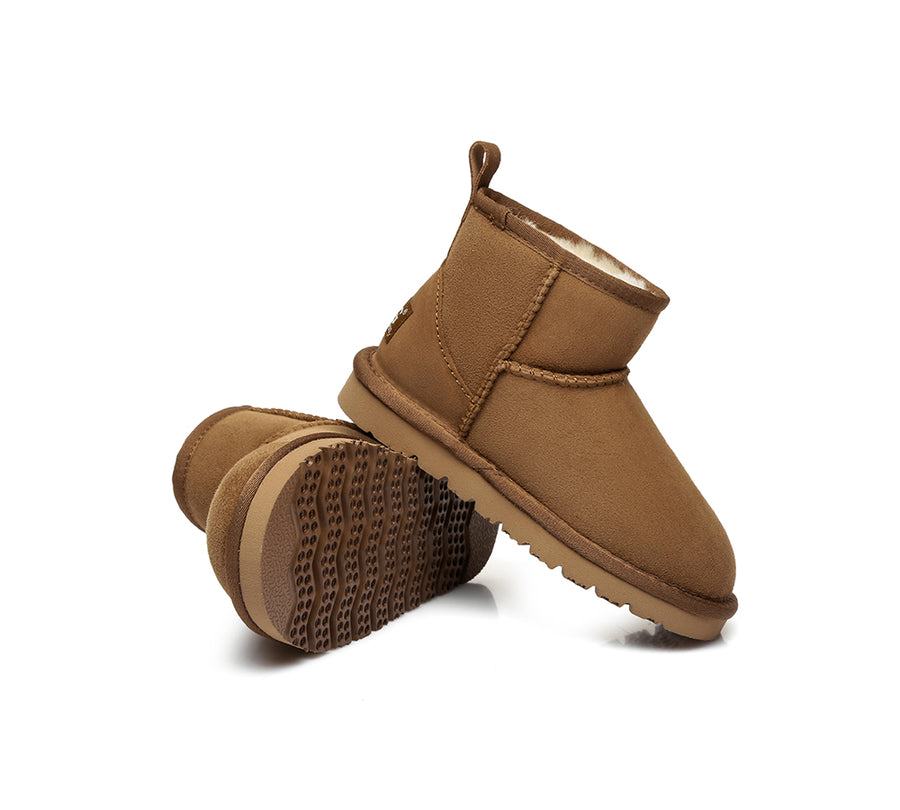 Australian Shepherd Sheepskin Kids Mini Classic UGG boots Water Resistant-Kid Boots-PEROZ Accessories