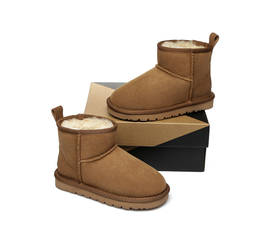 Australian Shepherd Sheepskin Kids Mini Classic UGG boots Water Resistant-Kid Boots-PEROZ Accessories