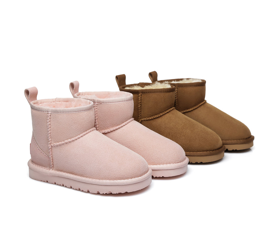 Australian Shepherd Sheepskin Kids Mini Classic UGG boots Water Resistant-Kid Boots-PEROZ Accessories
