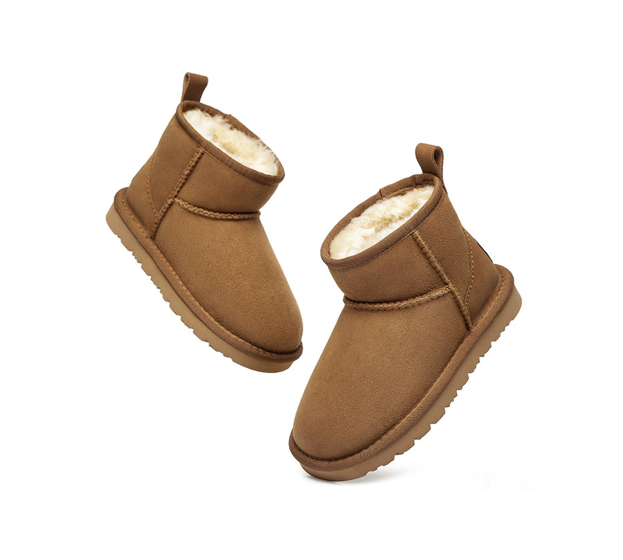 Australian Shepherd Sheepskin Kids Mini Classic UGG boots Water Resistant-Kid Boots-PEROZ Accessories