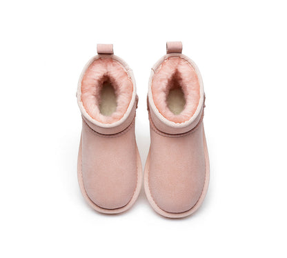 Australian Shepherd Sheepskin Kids Mini Classic UGG boots Water Resistant-Kid Boots-PEROZ Accessories