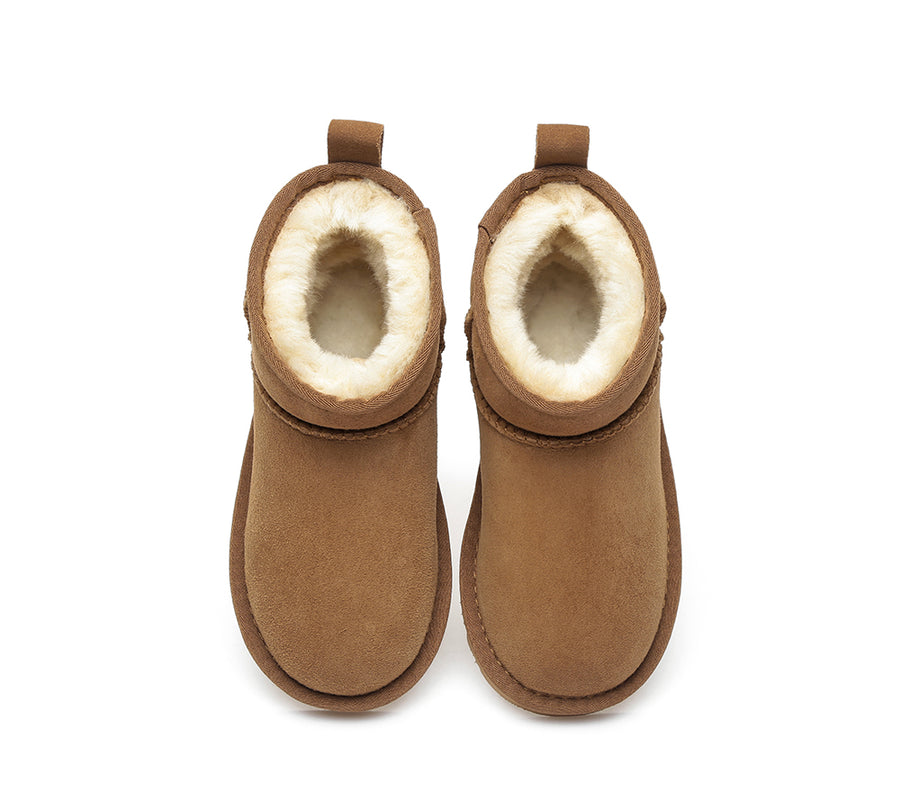 Australian Shepherd Sheepskin Kids Mini Classic UGG boots Water Resistant-Kid Boots-PEROZ Accessories