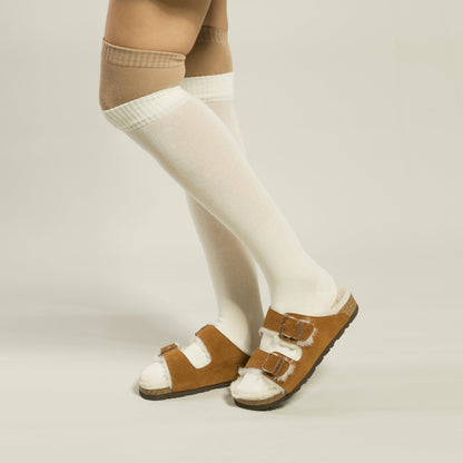 UGG Aussie Shearling Buckled Sandals-Moccasins-PEROZ Accessories