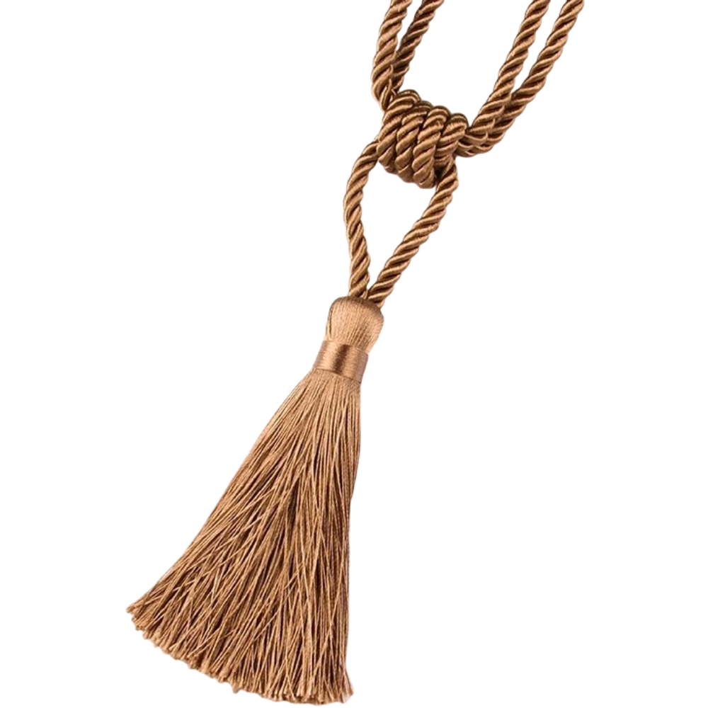 Anyhouz Curtain Tie Flaxen Handmade Tassel Curtain Tieback Accessories-Curtain Tie-PEROZ Accessories