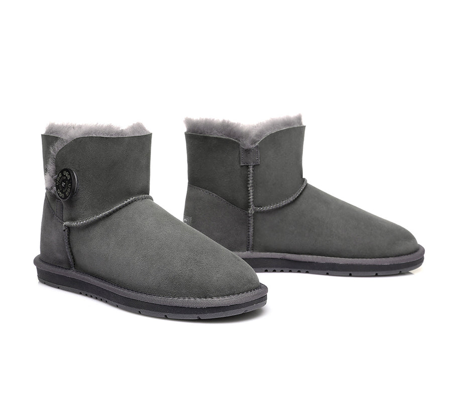 Australian Shepherd Kids AS Mini Button UGG Boots Water Resistant-Kid Boots-PEROZ Accessories
