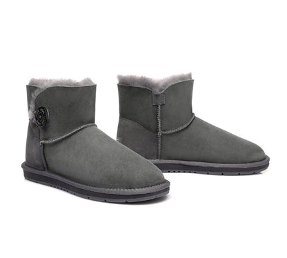 Australian Shepherd Kids AS Mini Button UGG Boots Water Resistant-Kid Boots-PEROZ Accessories
