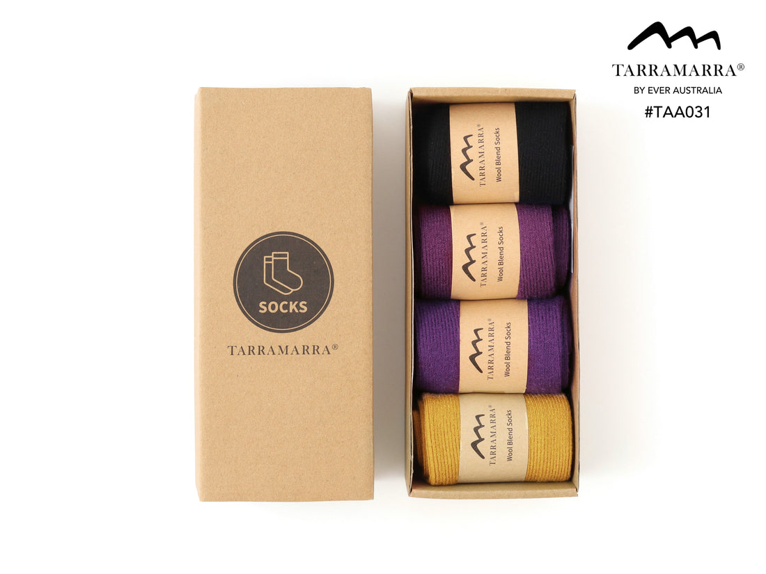 TARRAMARRA Women Wool Blend Socks 4 Pairs Pack-Socks-PEROZ Accessories