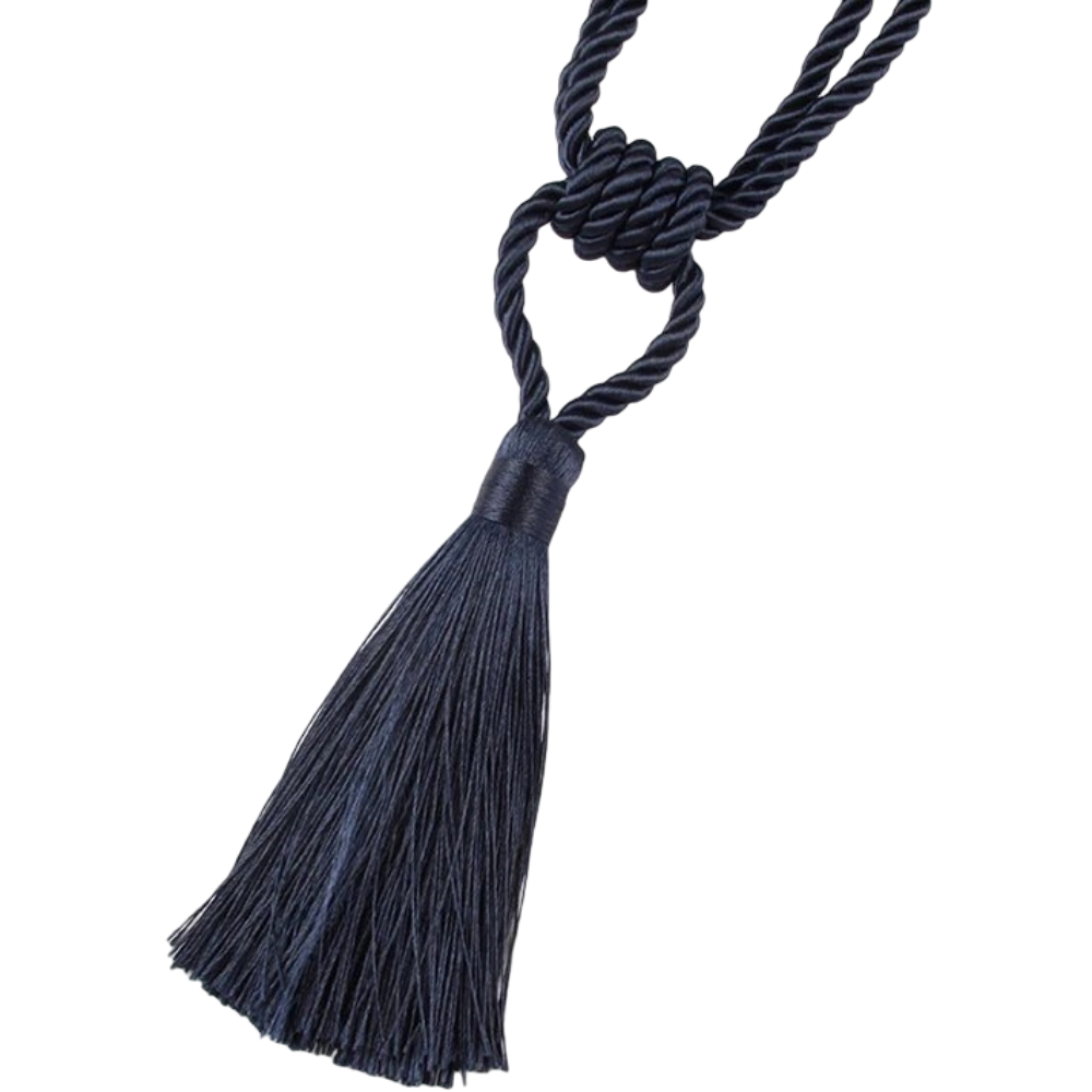 Anyhouz Curtain Tie Navy Blue Handmade Tassel Curtain Tieback Accessories-Curtain Tie-PEROZ Accessories