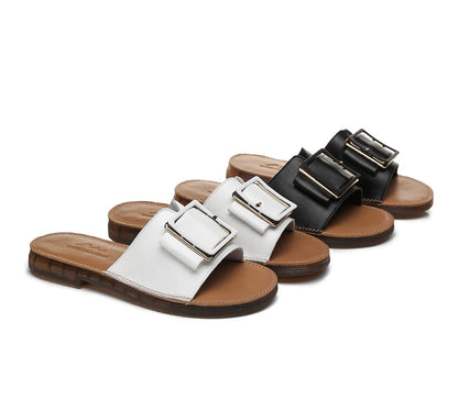 TARRAMARRA Women Buckle Top Ultra Soft Slides Bera-Slides-PEROZ Accessories