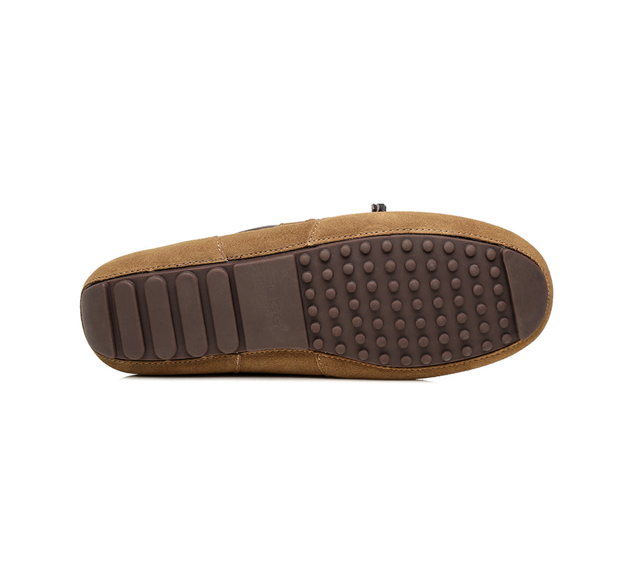 Australian Shepherd Mens Moccasin Matthew Water Resistant-Loafers &amp; Moccasins-PEROZ Accessories