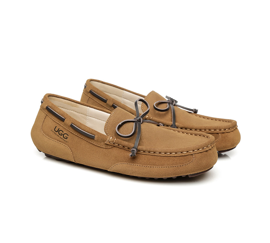 Australian Shepherd Mens Moccasin Matthew Water Resistant-Loafers & Moccasins-PEROZ Accessories
