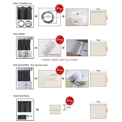 Anyhouz 500cm Khaki High Quality Modern Wool Velvet Blackout Curtains for Living Room Bedroom Dining Luxury Window Drape-Curtains &amp; Drapes-PEROZ Accessories