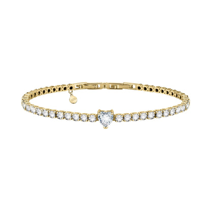 Chiara Ferragni Diamond Heart White Stone Gold Tennis Bracelet-Bracelets-PEROZ Accessories