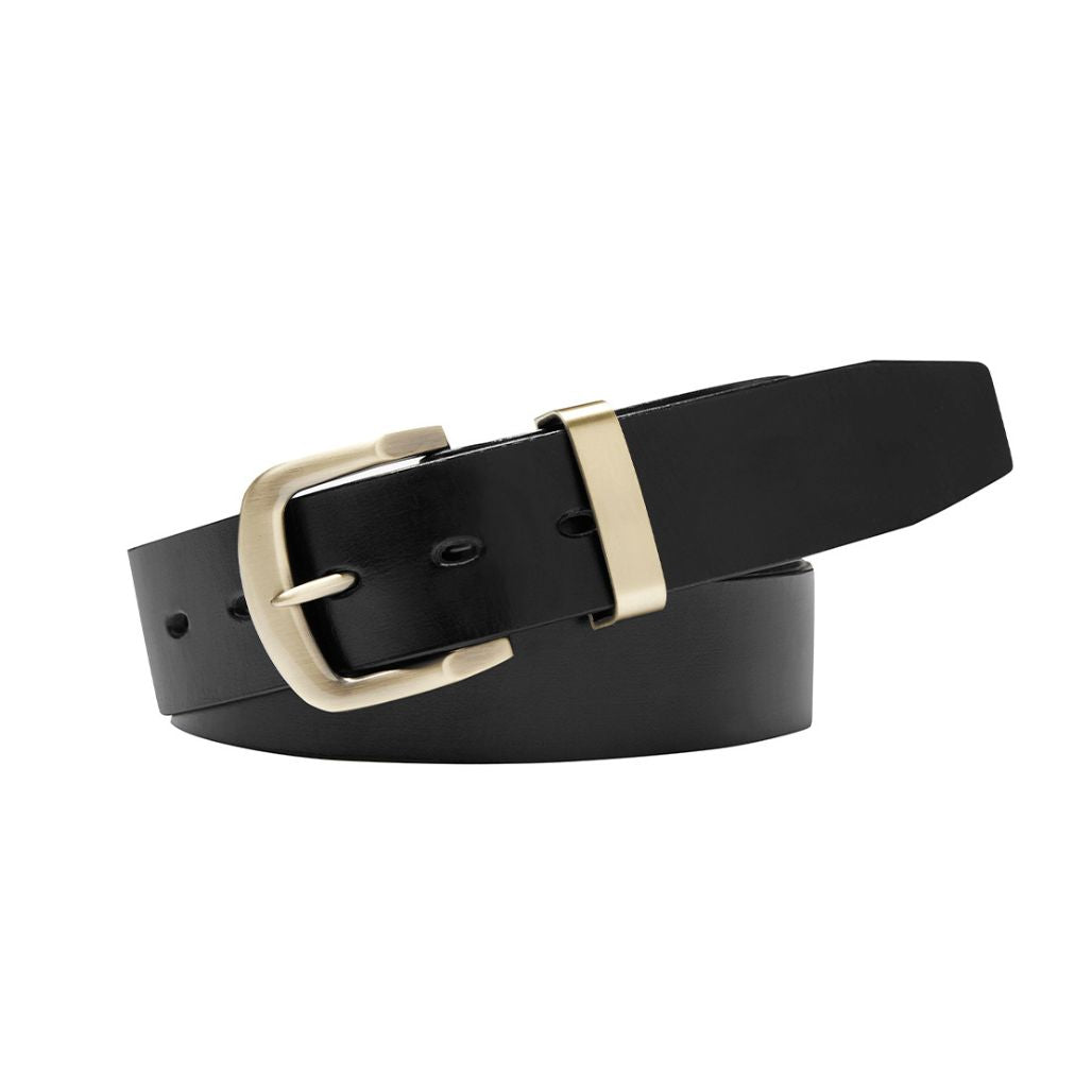 JAMBOREE Black. Full Grain Natural Leather Belt. 38mm width. Larger sizes.-Full Grain Leather Belts-PEROZ Accessories