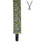 BRACES. X-Back with Nickel Clips. Jocelyn Proust Lined Leaves Print. Black/Gold. 35mm width.-Braces-PEROZ Accessories