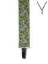 BRACES. Y-Back with Nickel Clips. Jocelyn Proust Lined Leaves Print. Black/Gold. 35mm width.-Braces-PEROZ Accessories