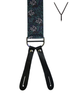 BRACES. Y-Back with Leather Ends. Jocelyn Proust Small Flower Print. Navy/Green. 35mm width.-Braces-PEROZ Accessories