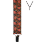 BRACES. Y-Back with Nickel Clips. Jocelyn Proust Coastal Banksia Print. Navy/Red. 35mm width.-Braces-PEROZ Accessories