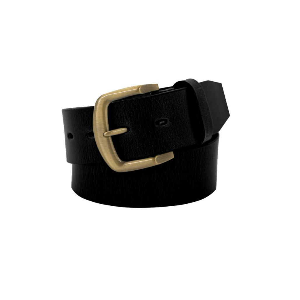 JUMBUCK Black. Full Grain Natural Leather Belt. 38mm width.-Full Grain Leather Belts-PEROZ Accessories