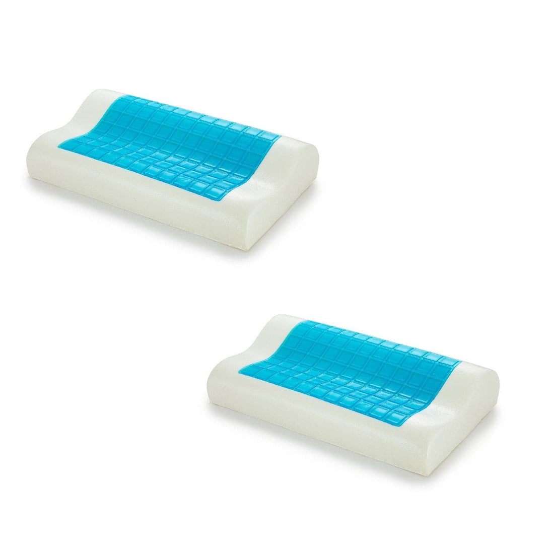 2 x Royal Comfort Cooling Gel Contour High Density Memory Foam Pillows-Bedding-PEROZ Accessories