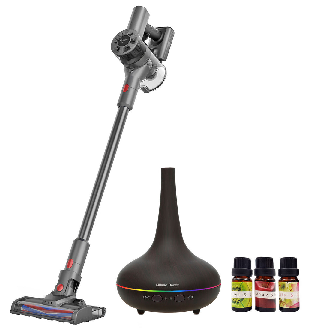 MyGenie H20 Pro Wet Mop 2-In-1 Cordless Stick Vacuum + Bonus Dark Wood Diffuser-Small Home Appliances-PEROZ Accessories