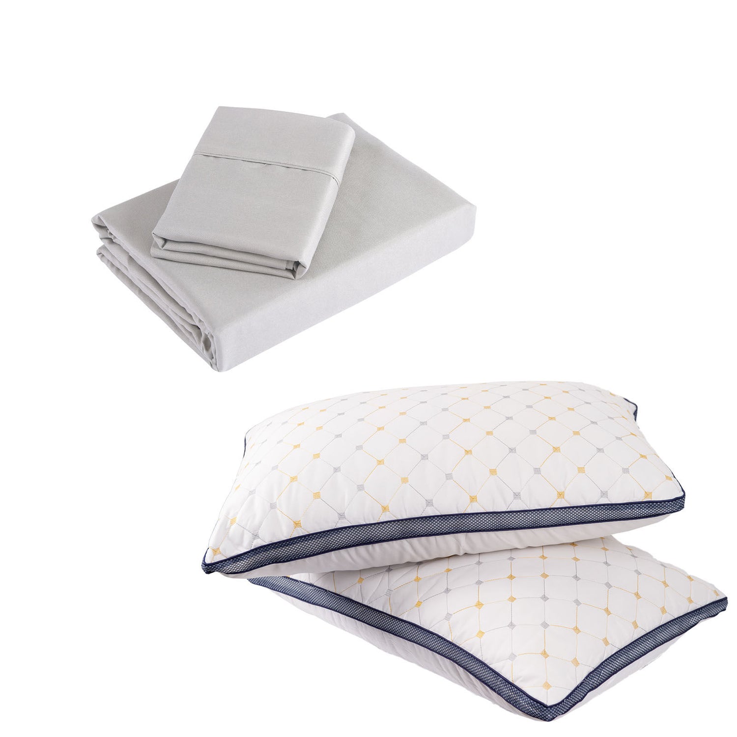 Royal Comfort Bedding Set 1 x 1200TC 4 Piece Sheet Set And 2 x Air Mesh Pillows-Bedding-PEROZ Accessories