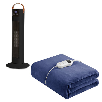 Royal Comfort Winter Warmers Set 1 x Heated Throw + 1 x Pursonic Tower Heater-Heating &amp; Cooling-PEROZ Accessories