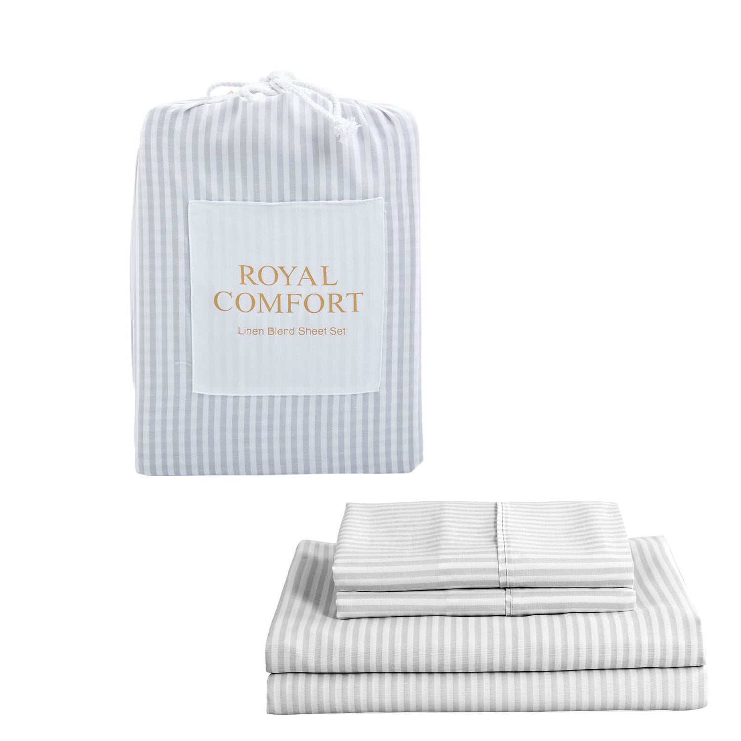 Royal Comfort Linen Bedding Set Linen Blend 4 Pce Sheet Set And Quilt Cover Set-Bedding-PEROZ Accessories