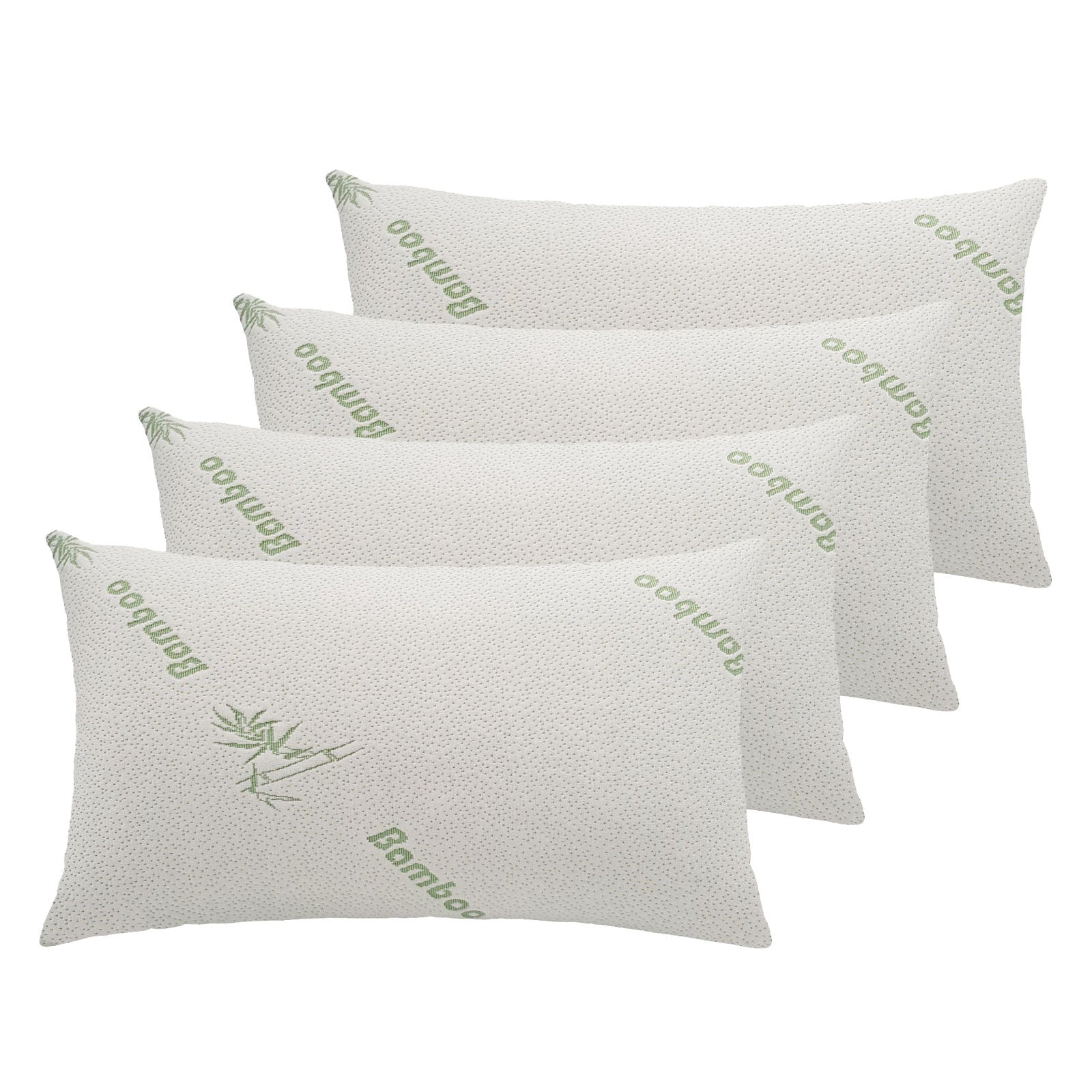 Royal Comfort Large Bamboo Blend Memory Foam Pillows 45 x 75cm 4 Pack-Bedding-PEROZ Accessories