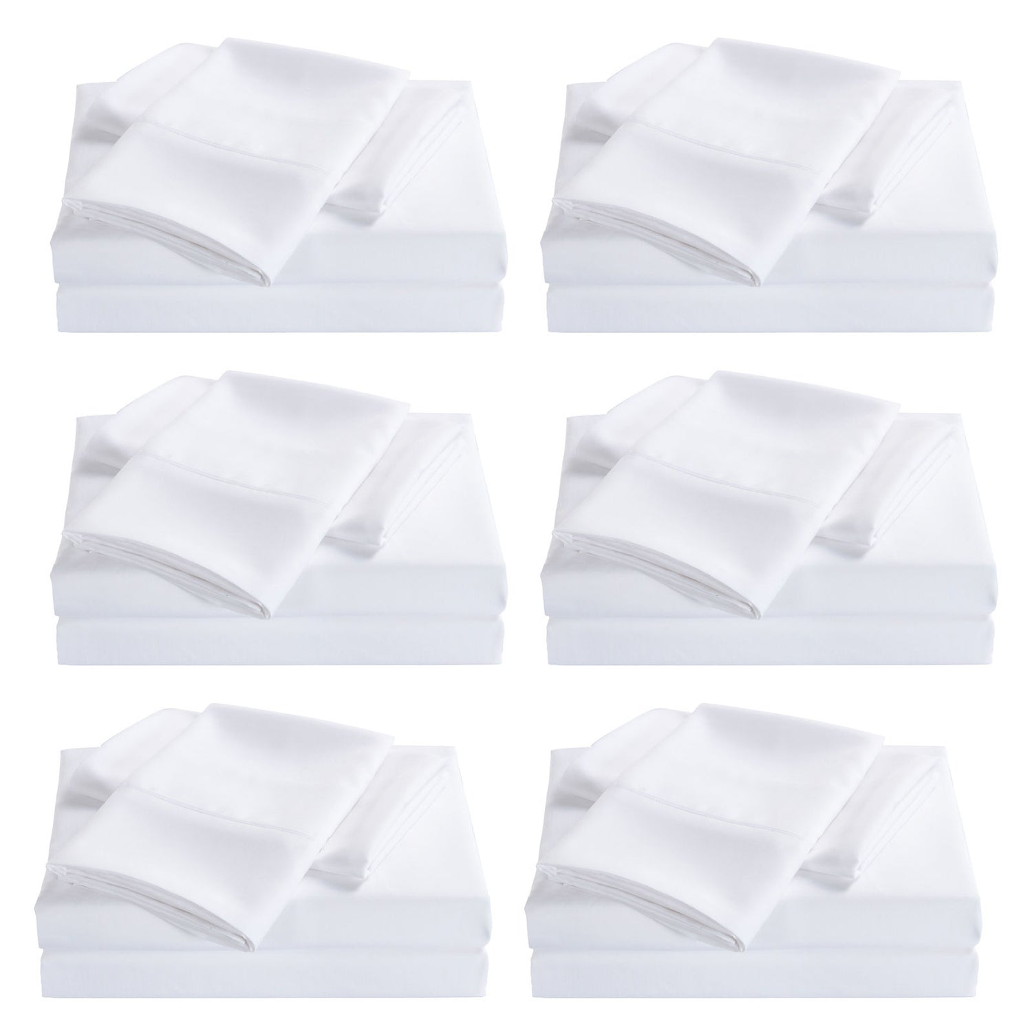 Royal Comfort 2000 Thread Count Original Bamboo Blend White Sheet Set 6 Pack-Bed Linen-PEROZ Accessories
