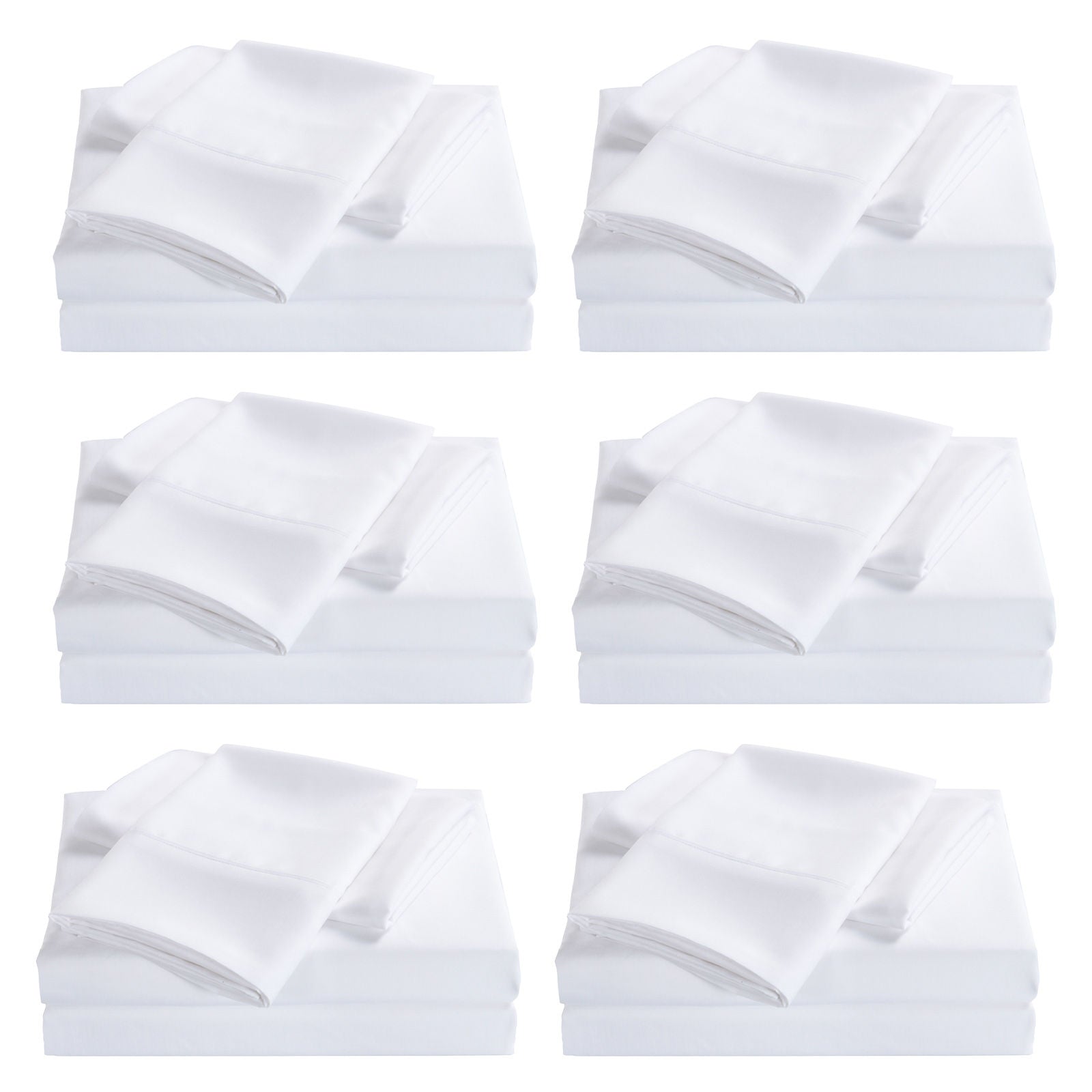 Royal Comfort 2000 Thread Count Original Bamboo Blend White Sheet Set 6 Pack-Bed Linen-PEROZ Accessories